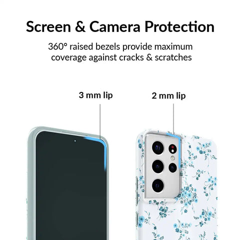 French Blue Floral Samsung Case