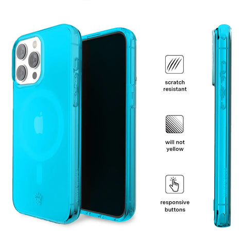 Neon Blue Clear iPhone Case