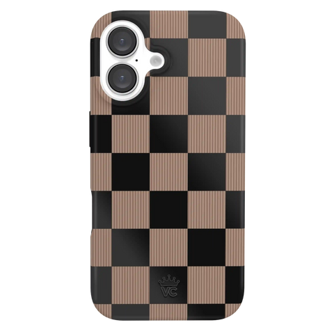 Mocha Vibe Checkered iPhone Case