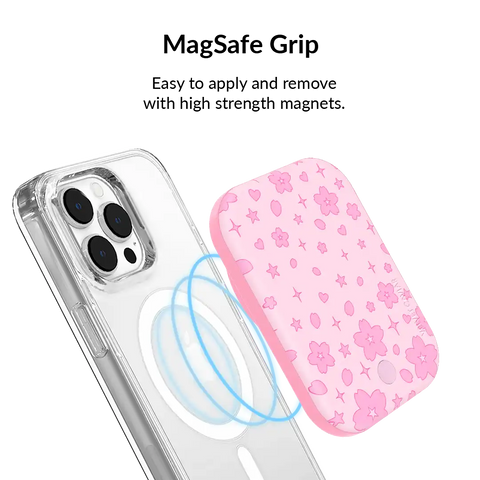 Pink Cherry Blossom Portable MagSafe Charger Power Pack