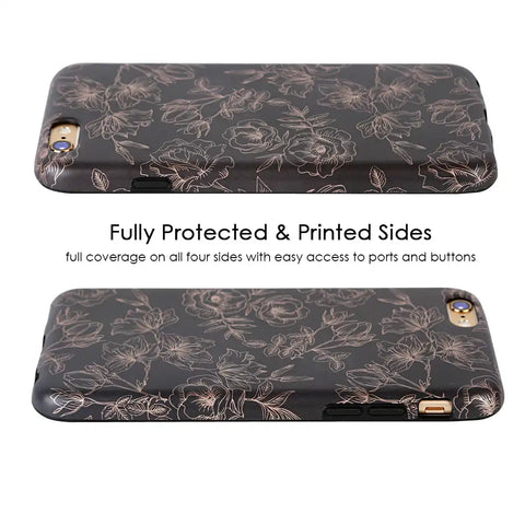 Floral Rose Gold Chrome iPhone Case