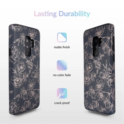 Floral Rose Gold Chrome Samsung Galaxy Case