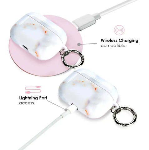 Grey Clouds Marble AirPods Case