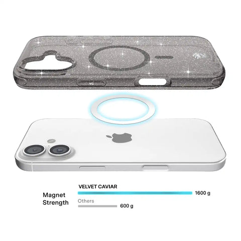 Grey Stardust Glitter iPhone Case