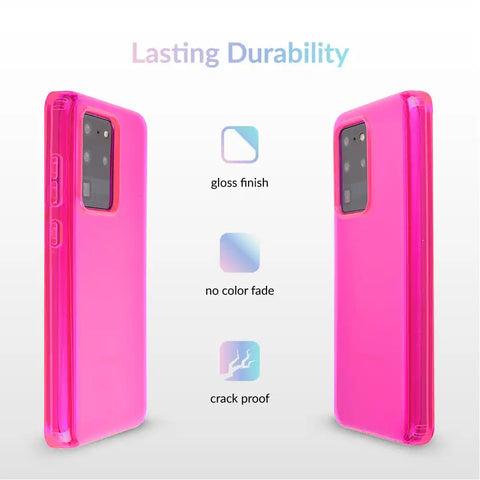 Neon Pink Clear Samsung Case