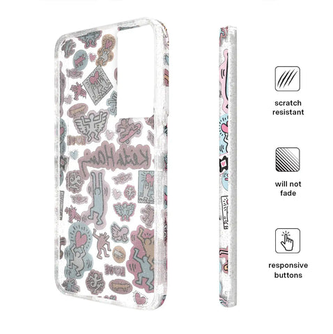 Keith Haring Pastel Glitter Samsung Case