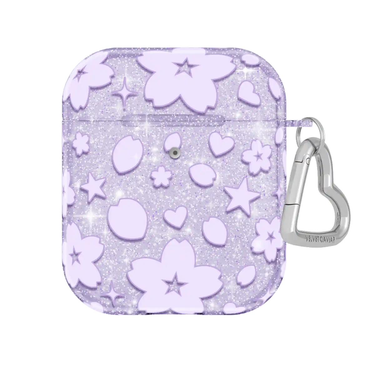 Lavender Cherry Blossom Glitter AirPod Case