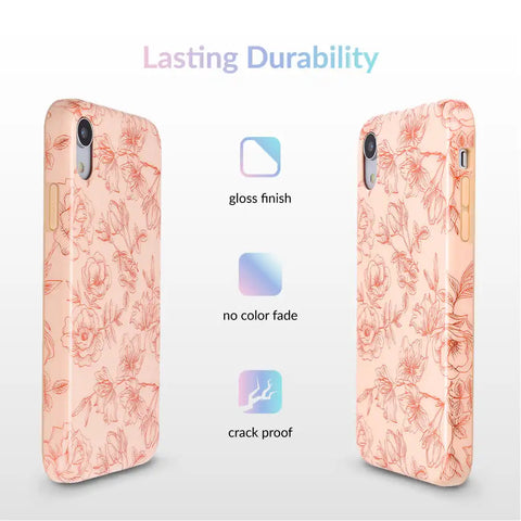 Nude Red Chrome Floral iPhone Case