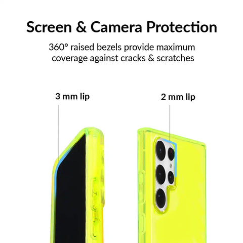 Neon Yellow Clear Samsung Case