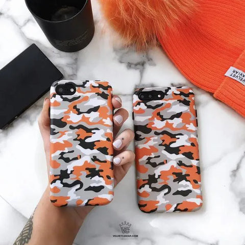 Orange Camo iPhone Case