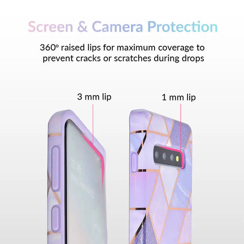 Purple Geometric Marble Samsung Case
