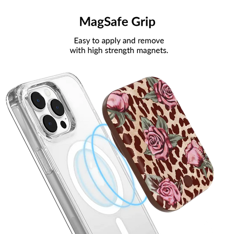 Rosy Leopard Portable MagSafe Charger Power Pack