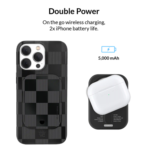 Noir Vibe Checkered Portable MagSafe Charger Power Pack