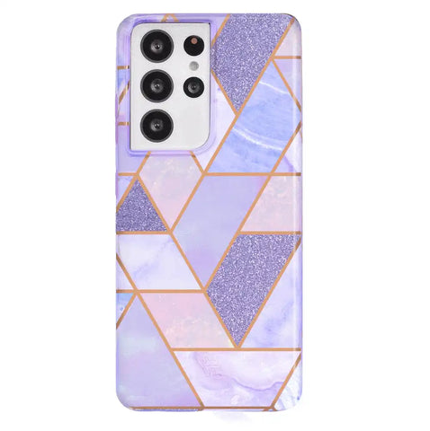 Purple Geometric Marble Samsung Case