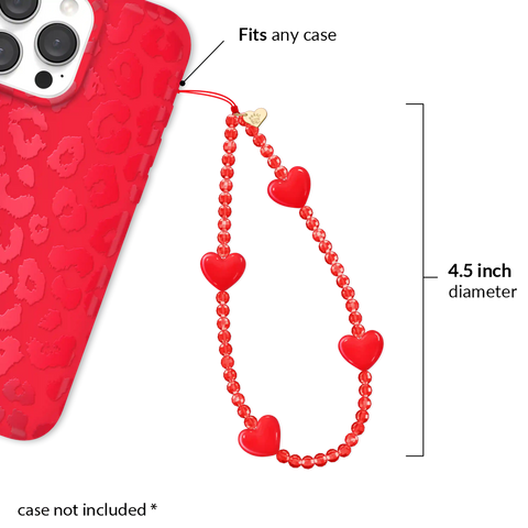 Red Heart Phone Charm