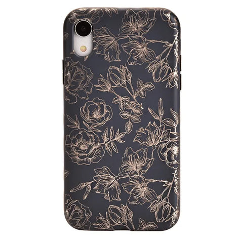 Floral Rose Gold Chrome iPhone Case