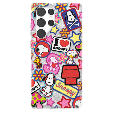 Snoopy Patchwork Glitter Samsung Case