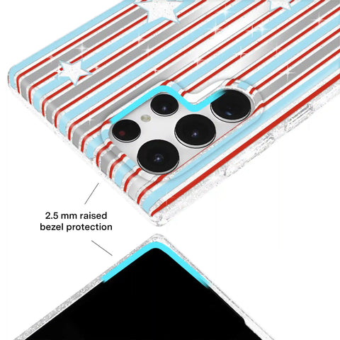 Stars & Stripes Glitter Samsung Case