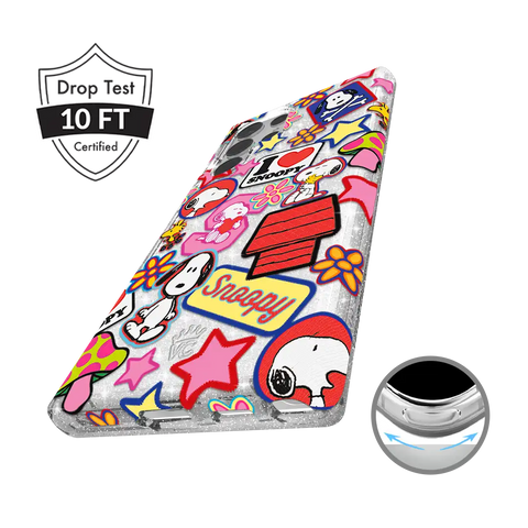 Snoopy Patchwork Glitter Samsung Case