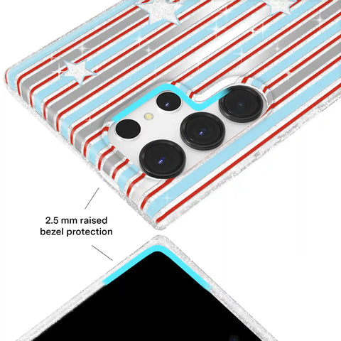 Stars & Stripes Glitter Samsung Case