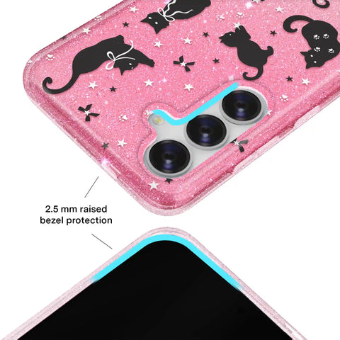 Lucky Kittens Glitter Samsung Case