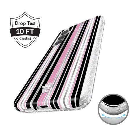 Pretty Punk Stripes Glitter Samsung Case