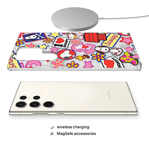 Snoopy Patchwork Glitter Samsung Case