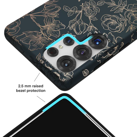 Floral Rose Gold Chrome Samsung Galaxy Case