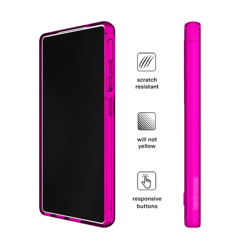 Neon Pink Clear Samsung Case