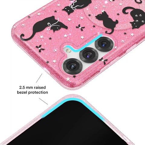 Lucky Kittens Glitter Samsung Case