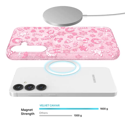 Pink Christmas Glitter Samsung Case