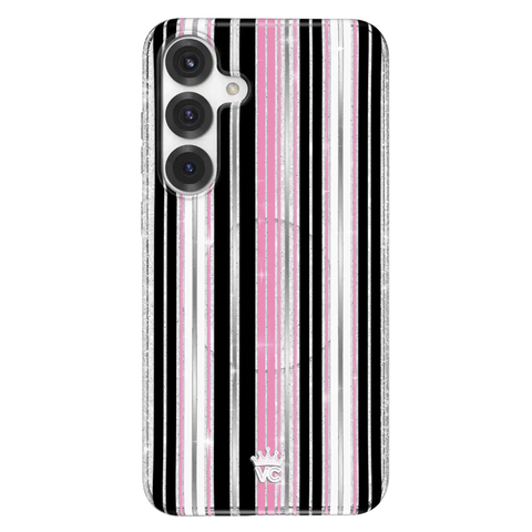 Pretty Punk Stripes Glitter Samsung Case