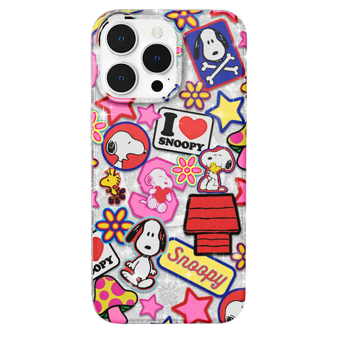 Snoopy Patchwork Glitter iPhone Case
