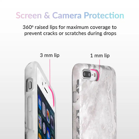White Marble Silver Chrome iPhone Case